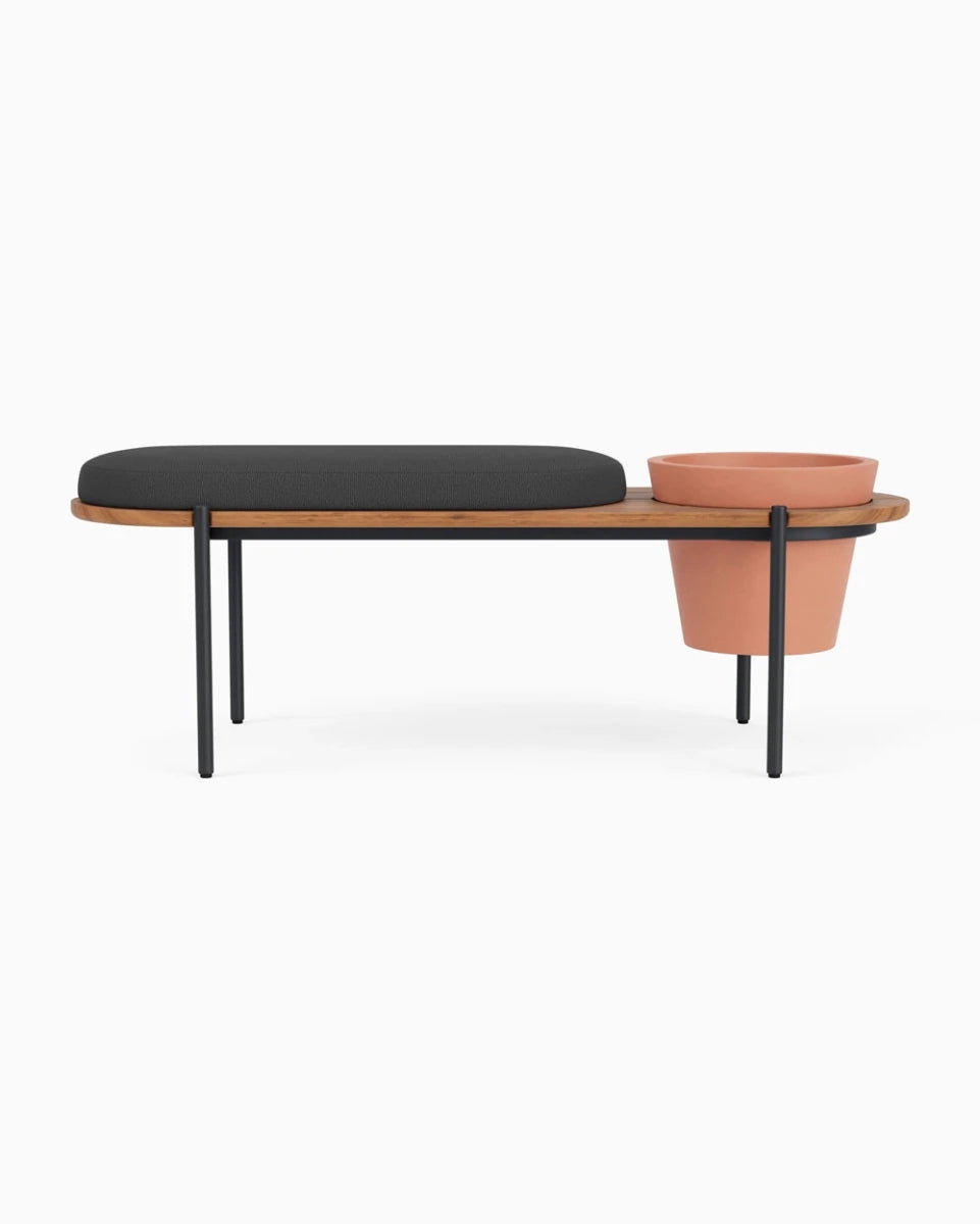 Outdoor Planter Bench | Modern Teak Patio – Denver Modern