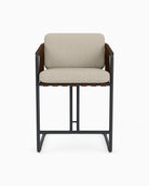 Flax Linen Seat / Chestnut Leather Sling / Matte Black / Counter (24.5" Height)