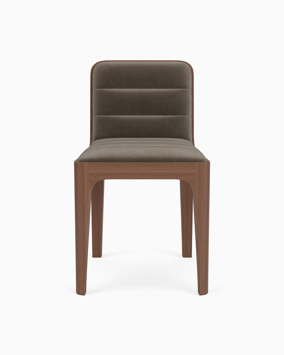 Mushroom Velvet Seat / Walnut Frame