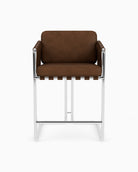 Chestnut Leather Seat / Chestnut Leather Sling / Polished Steel / Counter (24.5" Height)