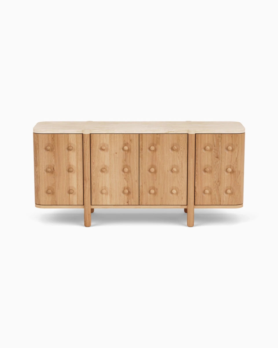 White Oak / Travertine Top / 68"