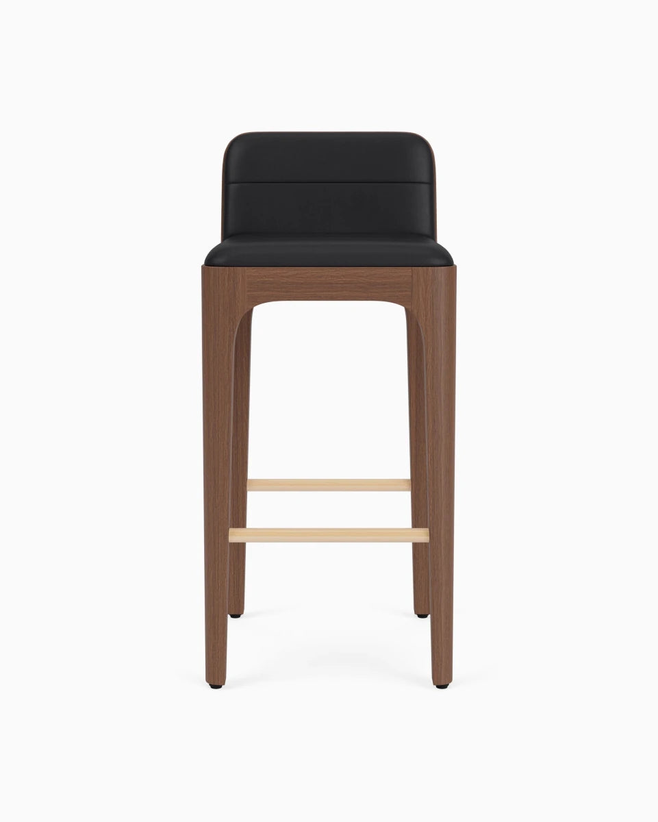 Black Leather Seat / Walnut Frame / Bar (30.5" Height)