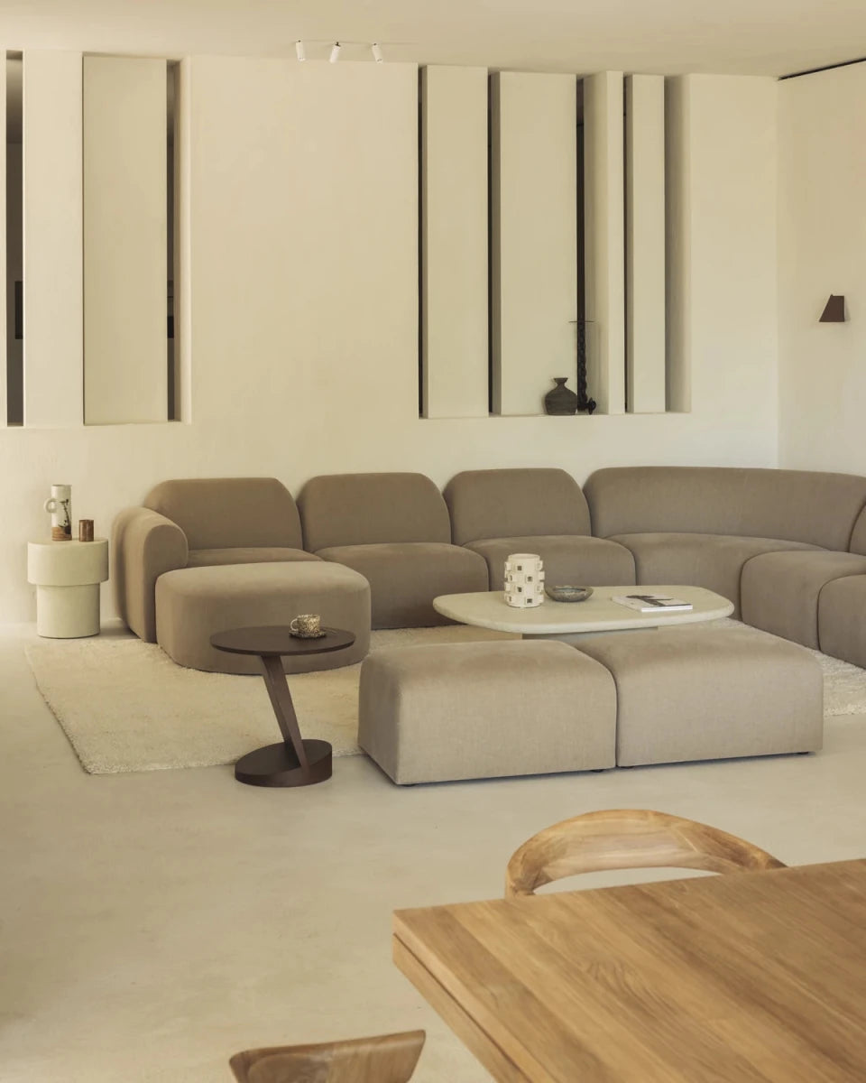 Light Sepia / Semi-Circle Footstool