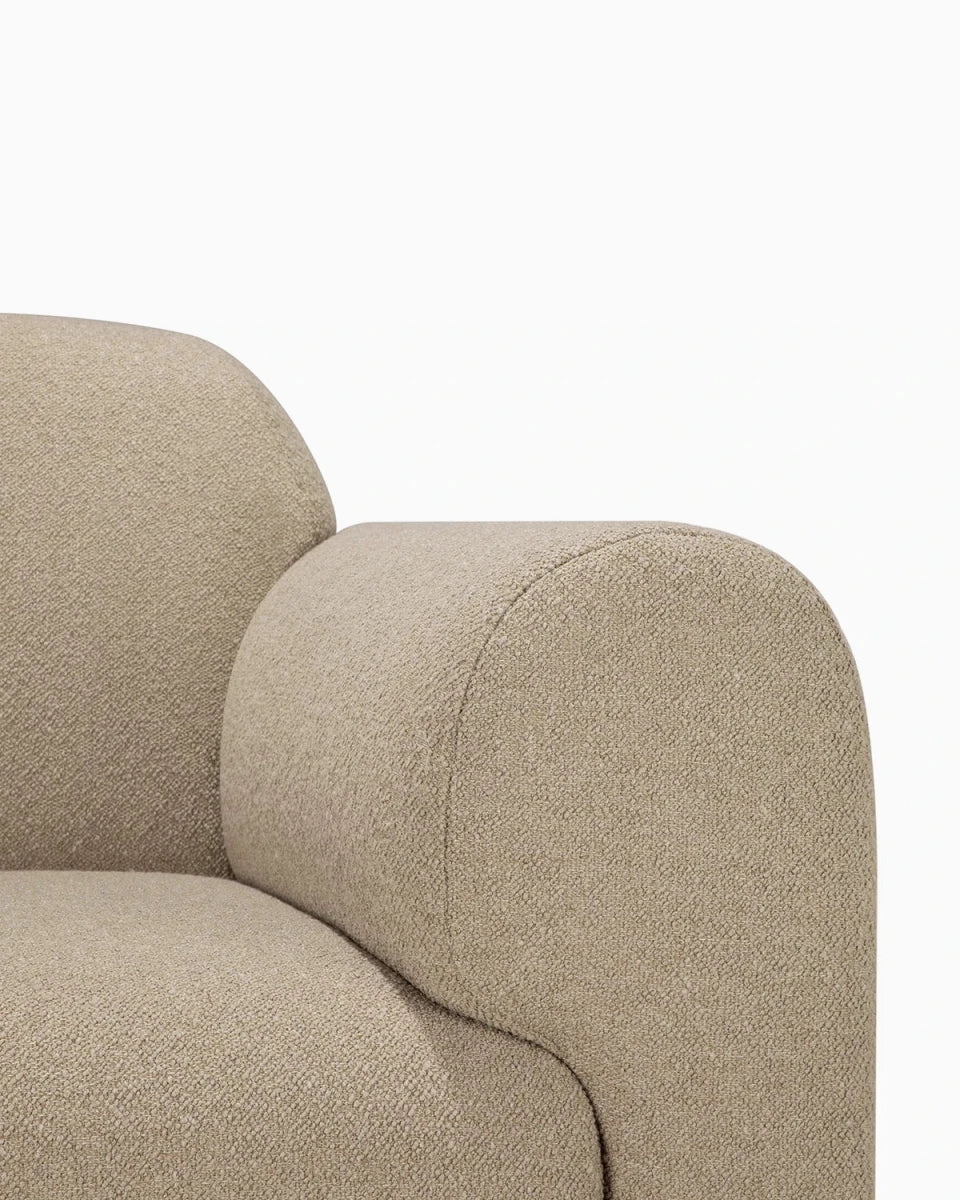 Almond / End Seater with Left Arm