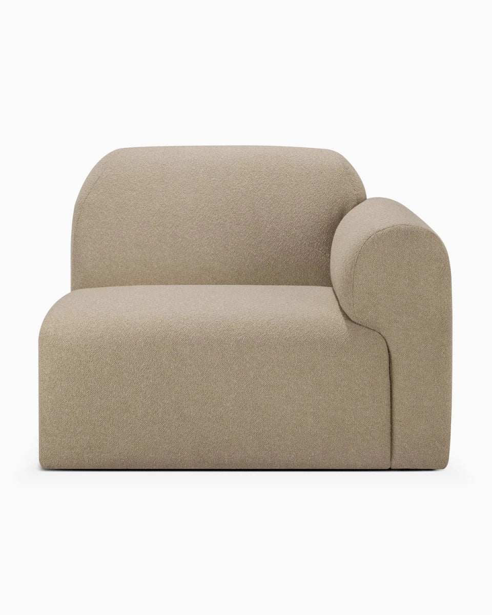 Almond / End Seater with Left Arm