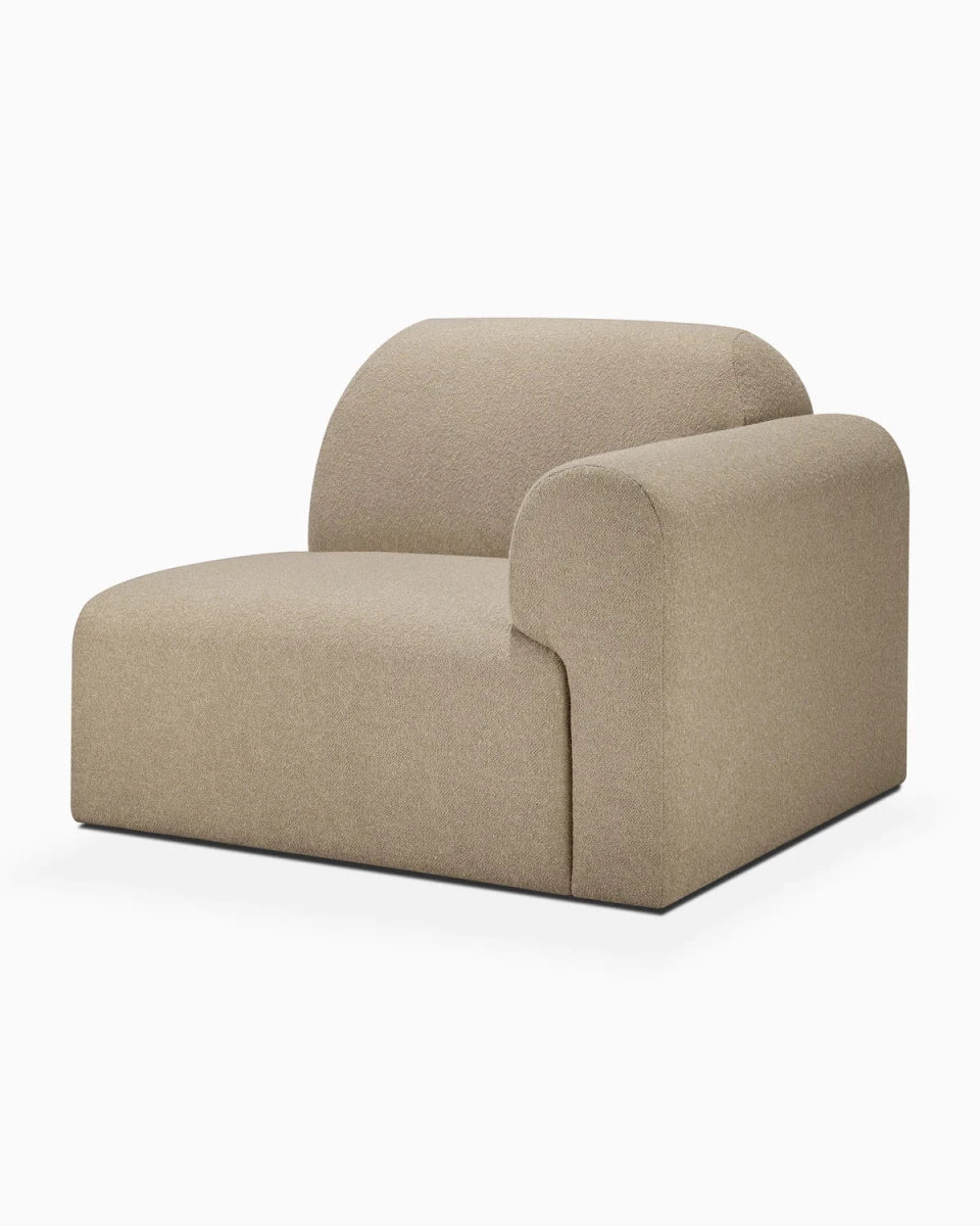 Almond / End Seater with Left Arm