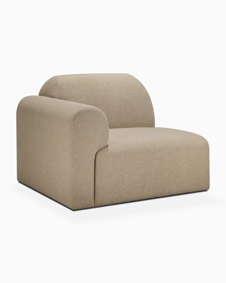 Almond / End Seater with Right Arm
