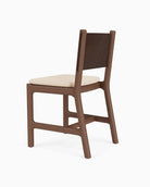 Oat Woven Seat / Maple Brown Leather Back / Walnut Frame