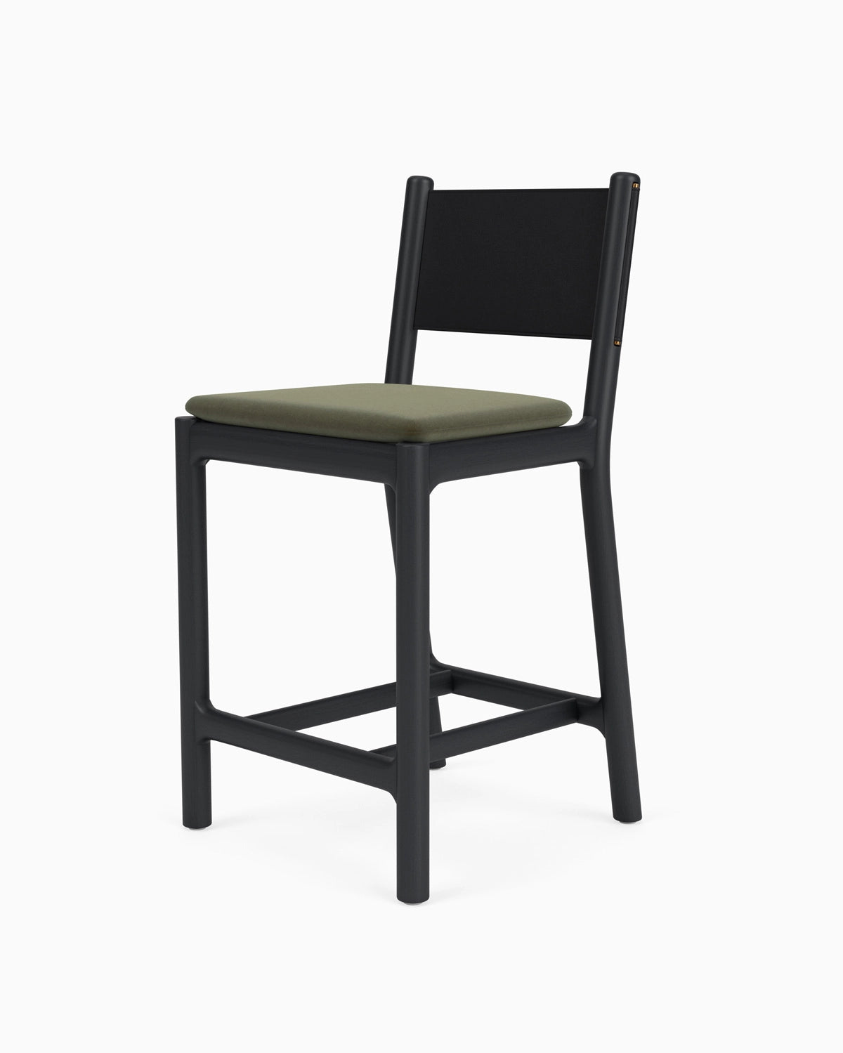 Balsam Velvet Seat / Black Leather Back / Ebony Oak Frame