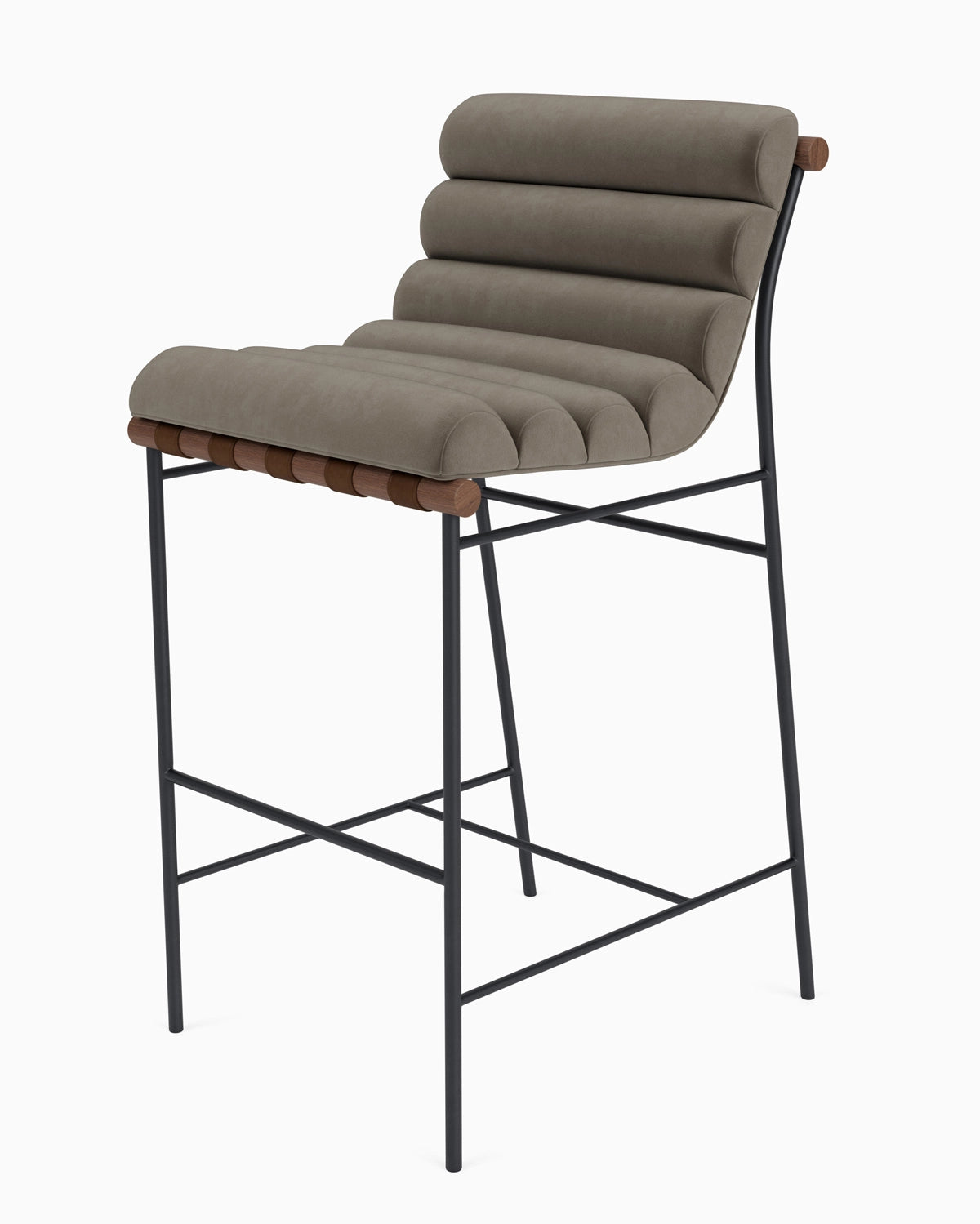 Mushroom Velvet / Walnut / Bar (30" Height)