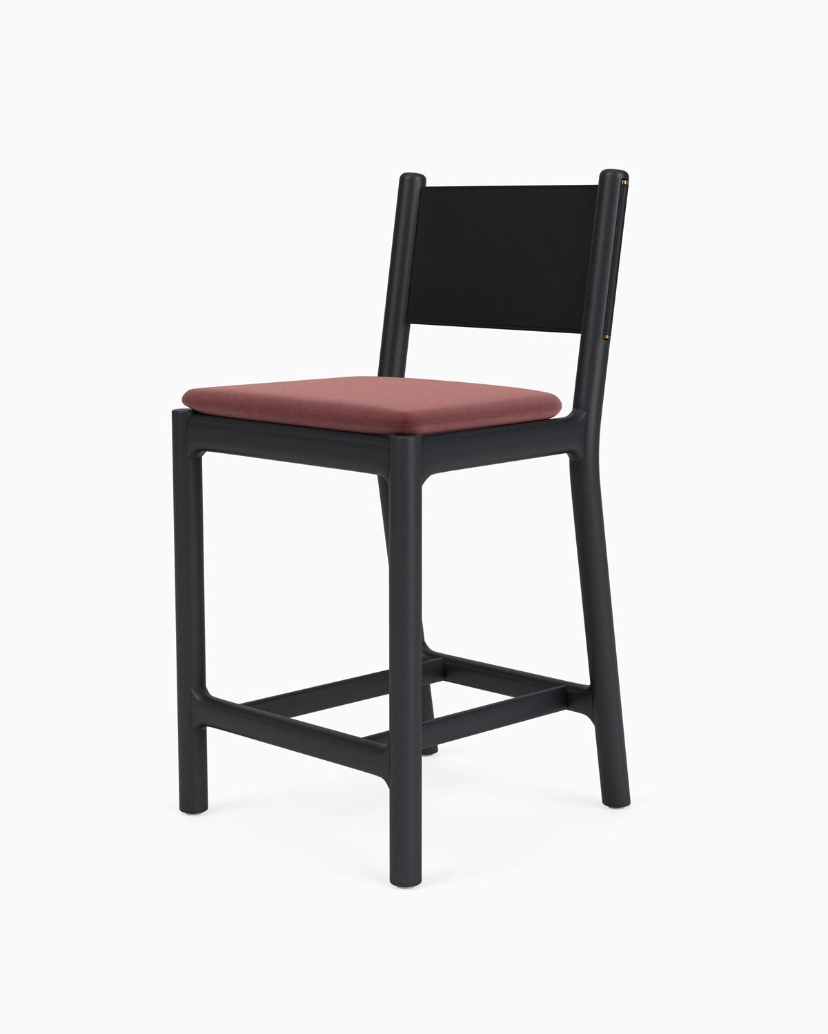 Cabernet Velvet Seat / Black Leather Back / Ebony Oak Frame