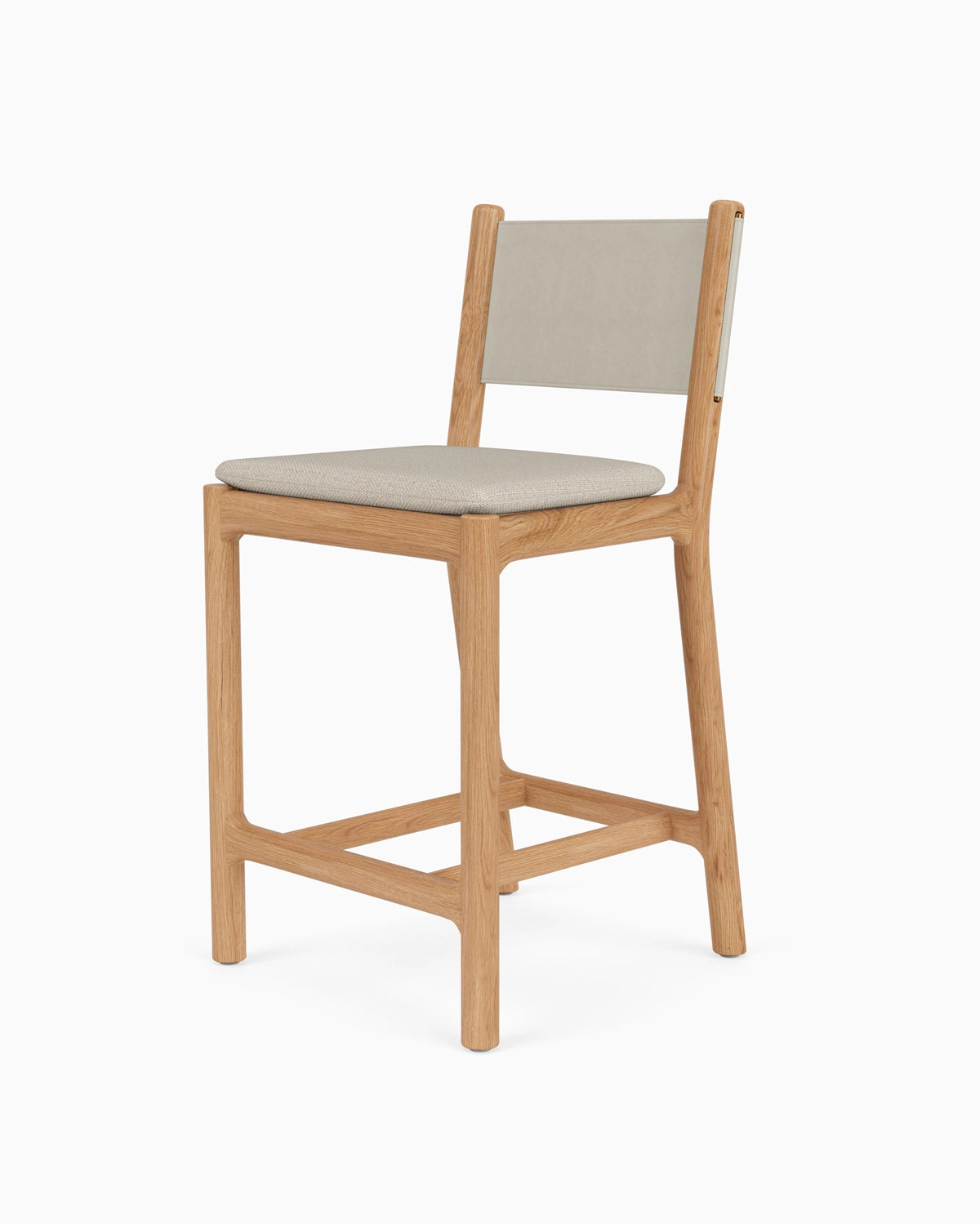 Latte Basketweave Seat / Pearl Leather Back / White Oak Frame