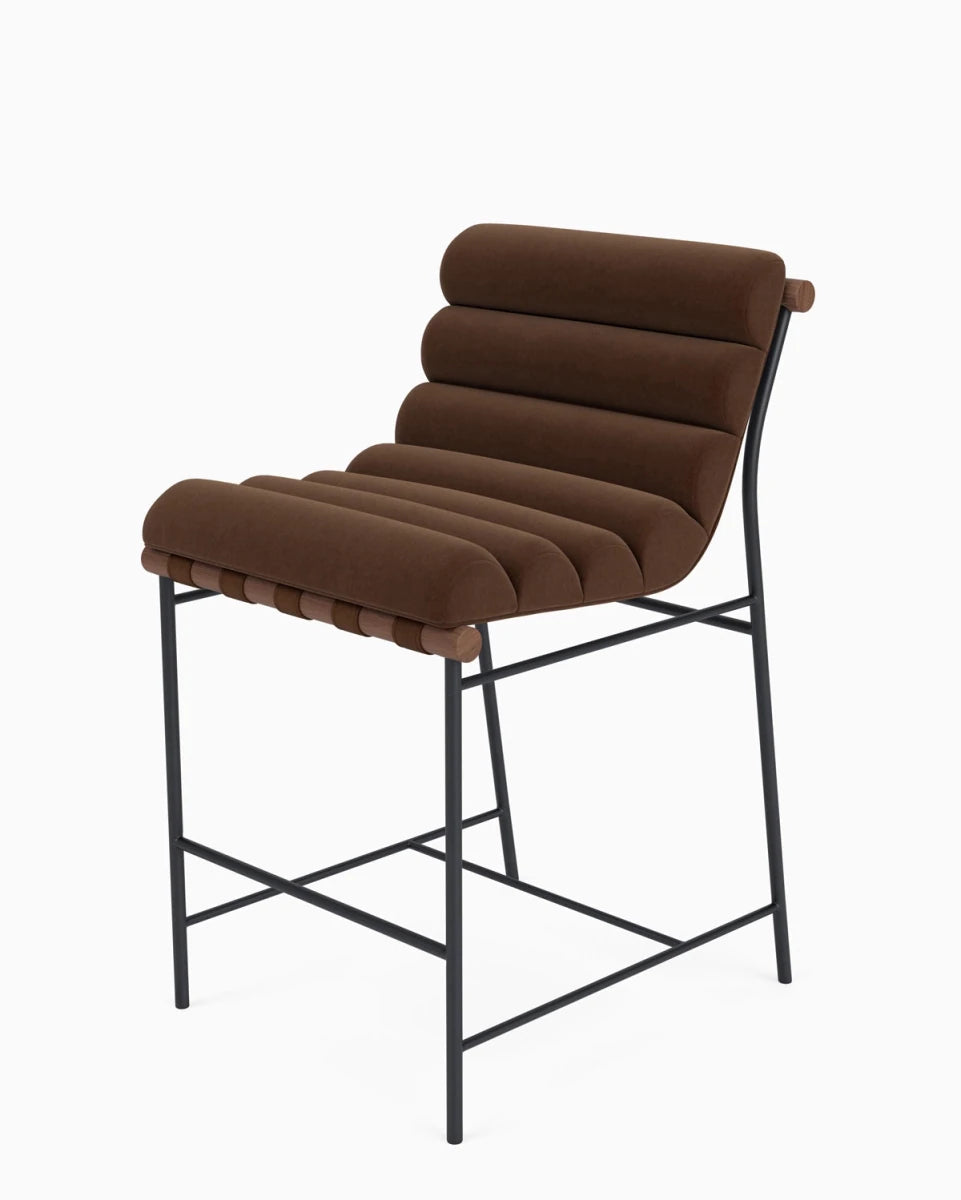 Cognac Velvet / Walnut / Counter (24" Height)