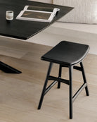 Black Oak / Black Leather / Dining Height (19" Height)