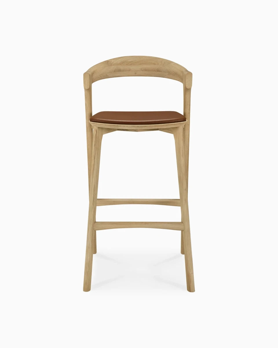 Natural Oak / Cognac Leather / Bar (30.5" Height)