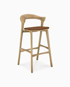 Natural Oak / Cognac Leather / Bar (30.5" Height)