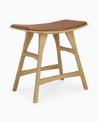 Natural Oak / Cognac Leather / Dining Height (19" Height)