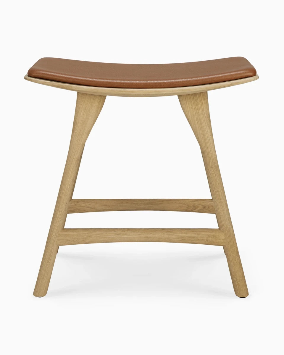 Natural Oak / Cognac Leather / Dining Height (19" Height)