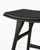 Black Oak / Black Leather / Dining Height (19" Height)