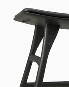 Black Oak / Black Leather / Dining Height (19" Height)