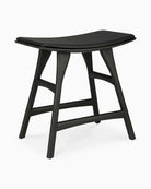 Black Oak / Black Leather / Dining Height (19" Height)