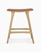 Natural Oak / Cognac Leather / Counter Height (26")