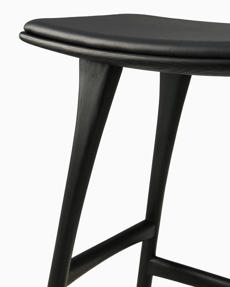 Black Oak / Black Leather / Counter Height (26")