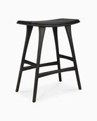 Black Oak / Black Leather / Counter Height (26")