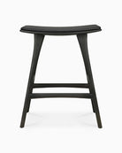 Black Oak / Black Leather / Counter Height (26")