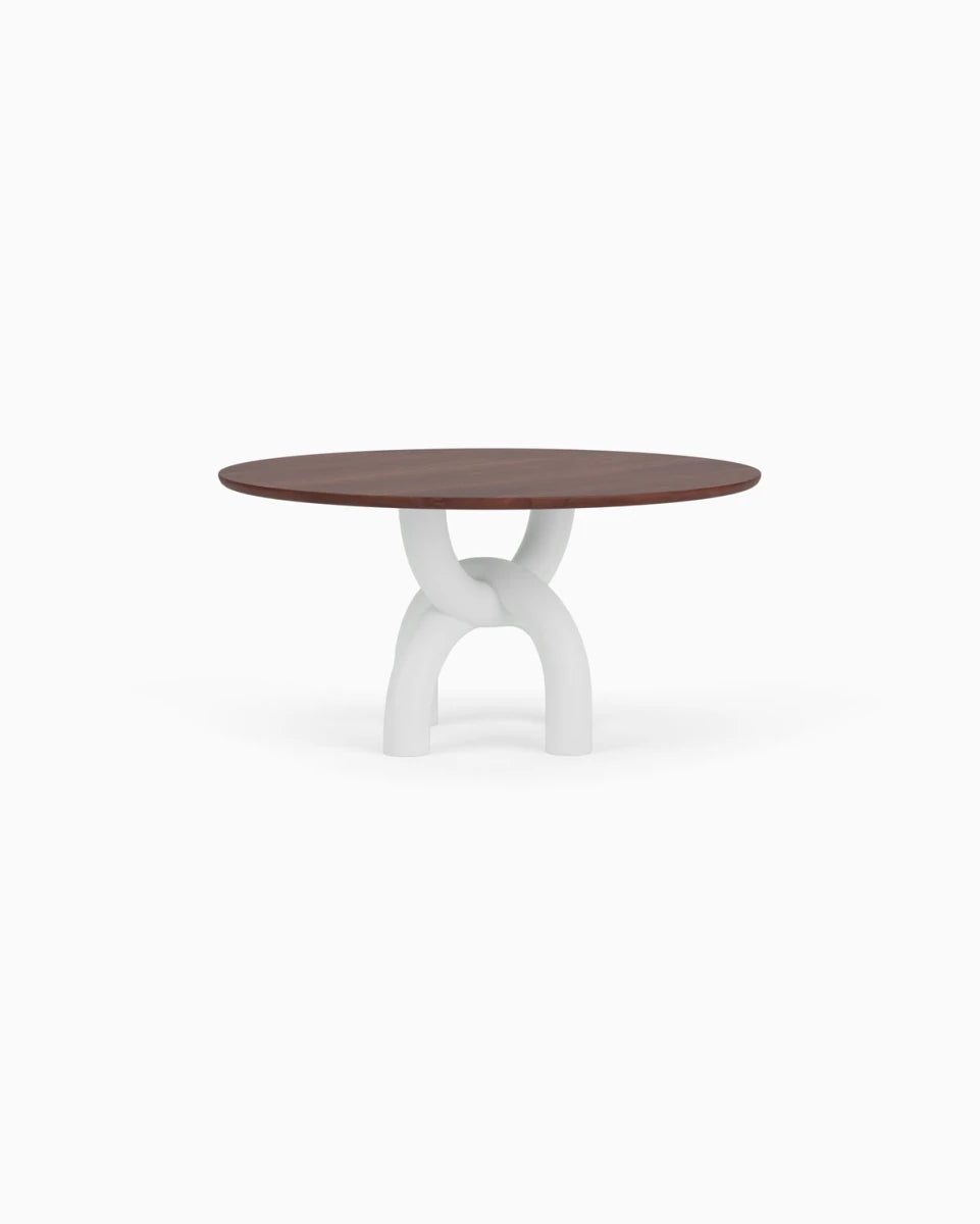 Walnut Top / White Plaster Base / 60" length | Seats 6