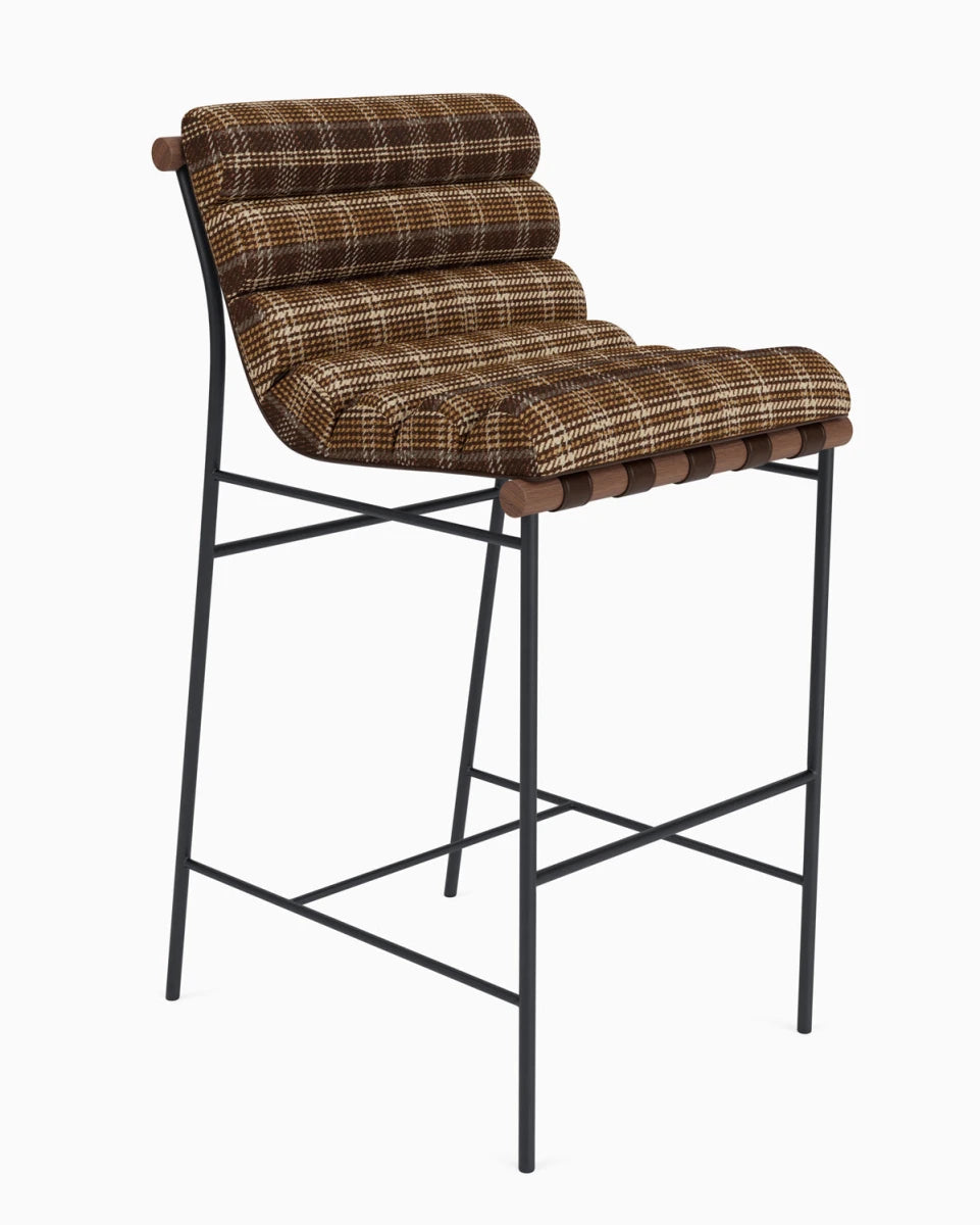 Heritage Plaid / Maple Leather Straps / Walnut / Bar (30" Height)