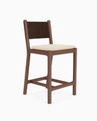 Oat Woven Seat / Maple Brown Leather Back / Walnut Frame