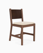 Oat Woven Seat / Maple Brown Leather Back / Walnut Frame