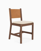 Oat Woven Seat / Saddle Leather Back / Walnut Frame