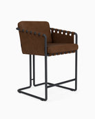 Chestnut Leather Seat / Chestnut Leather Sling / Matte Black / Counter (24.5" Height)