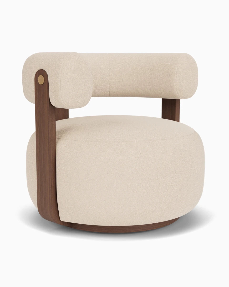 Oat Boucle / Walnut Frame