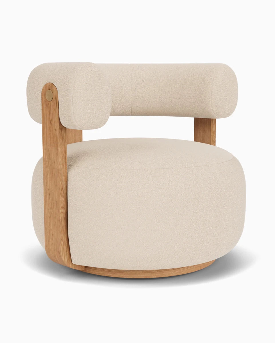 Oat Boucle / White Oak Frame
