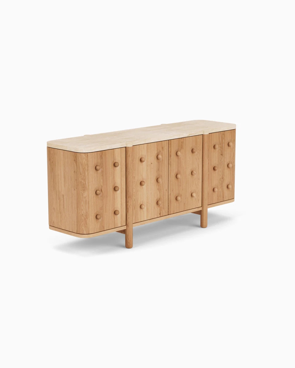 White Oak / Travertine Top / 68"
