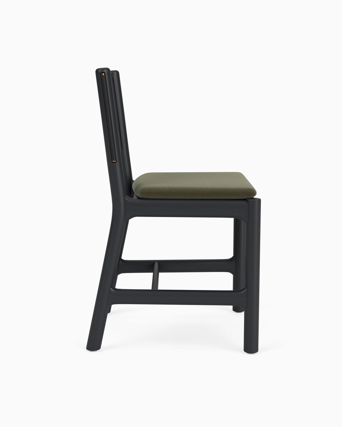 Balsam Velvet Seat / Black Leather Back / Ebony Oak Frame