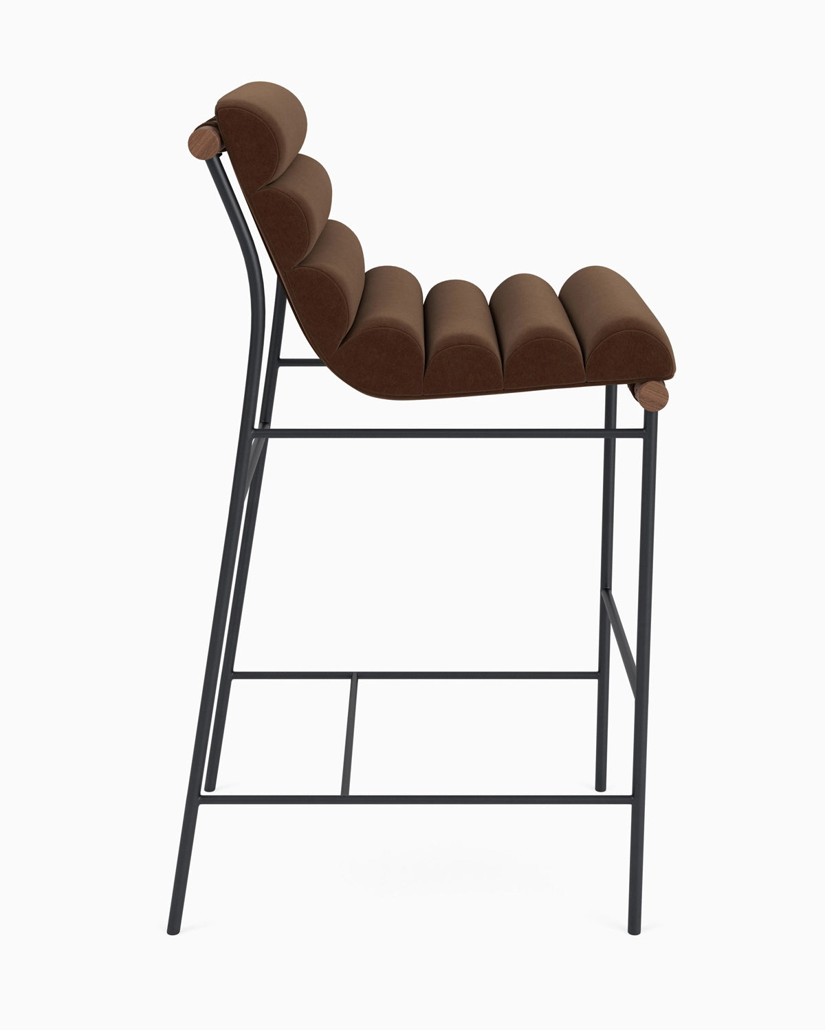 Cognac Velvet / Walnut / Bar (30" Height)