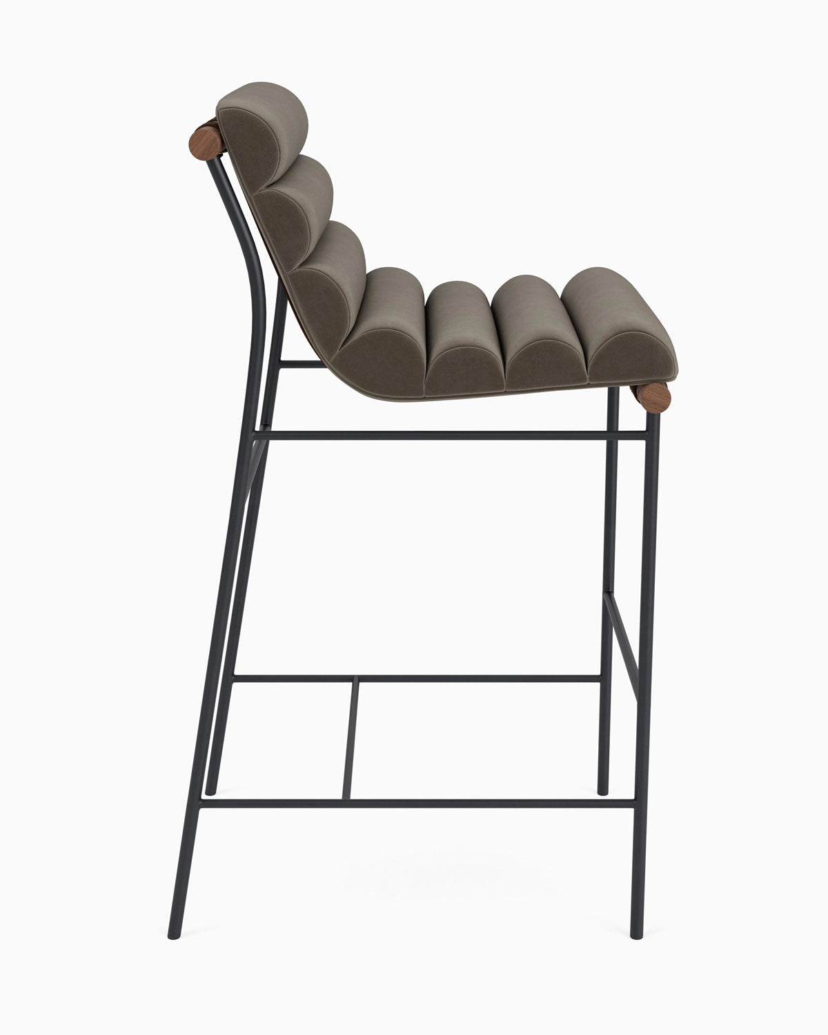 Mushroom Velvet / Walnut / Bar (30" Height)