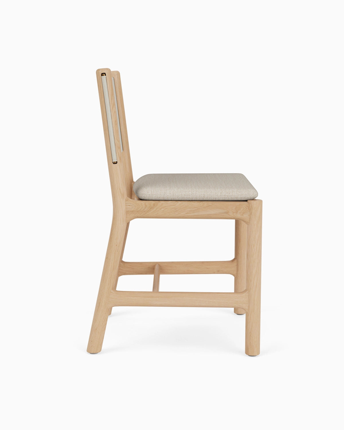 Latte Basketweave Seat / Pearl Leather Back / White Oak Frame