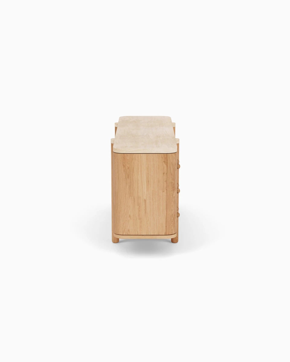 White Oak / Travertine Top / 68"