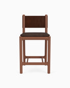 Ember Grey Seat / Maple Brown Leather Back / Walnut Frame