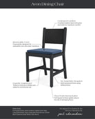 Denim Velvet Seat / Black Leather Back / Ebony Oak Frame