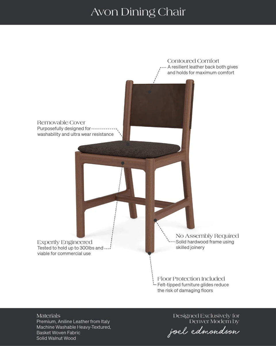 Ember Grey Seat / Maple Brown Leather Back / Walnut Frame