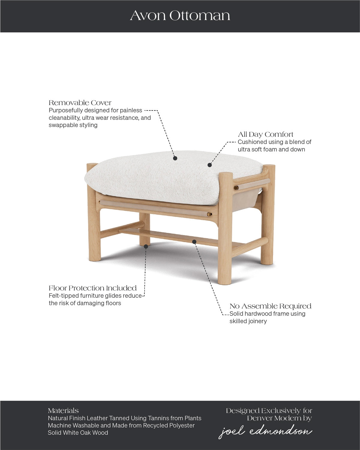 Ivory Himalaya / Vegetable Tan Leather / White Oak