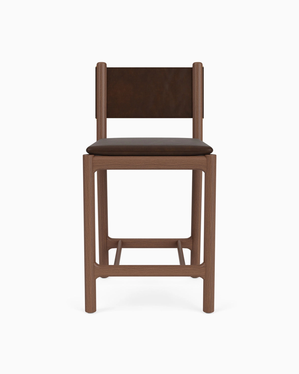 Maple Brown Leather Seat / Maple Brown Leather Back / Walnut Frame