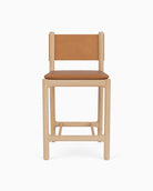 Saddle Leather Seat / Saddle Leather Back / White Oak Frame