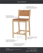 Saddle Leather Seat / Saddle Leather Back / White Oak Frame